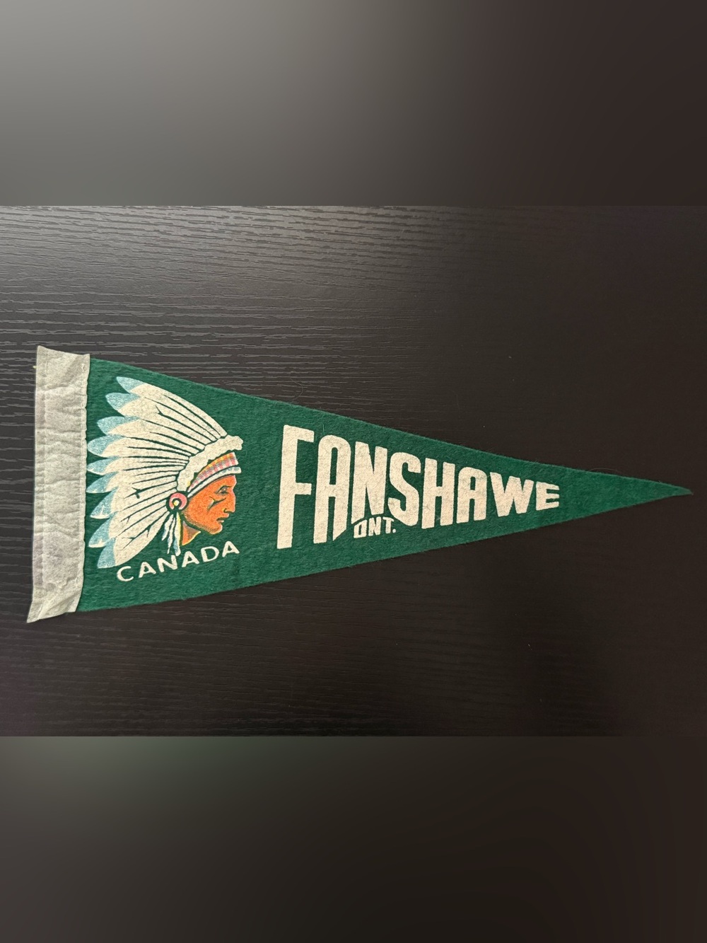 VTG 60’s Small Felt Pennant “Fanshawe, Ontario Canada” Featuring Indian Head